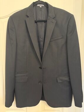 Express Men's Black Two-Button Sport Coat Blazer, Slim Fit “Photograper”